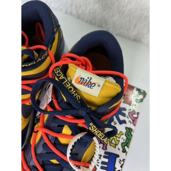 Size 8 - Nike Dunk Low x OFF-WHITE University Gold and Navy CT0856-700 DS OG ALL - Picture 4 of 16